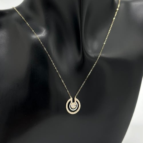 عقد تصميم ايطالي مطعّم بفصوص الزريكون ( 1.0 جرام -...