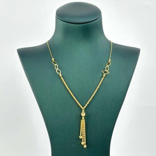 عقد ذهب مع كور لليزر بسلسال مبروم ( 3.8 جرام - عيا...