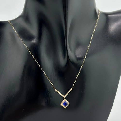 عقد ذهب ناعم على شكل معين ( 0.7 جرام - عيار 18 - N...