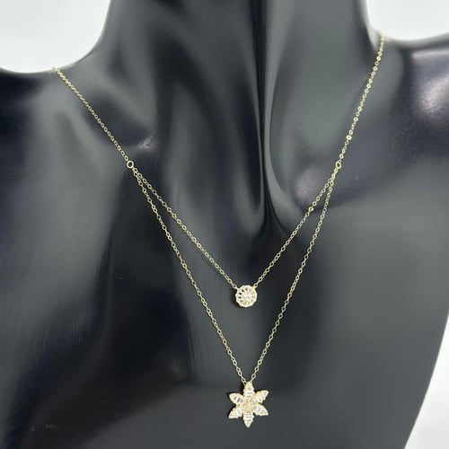 عقد ذهب ناعم دورين تصميم الماس ( 1.2 جرام - عيار 1...