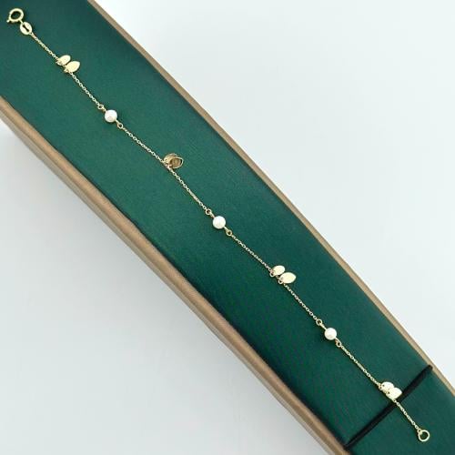 سوارة ناعمة مع حبات لؤلؤ ( 1.4 جرام - عيار 18 - BR...