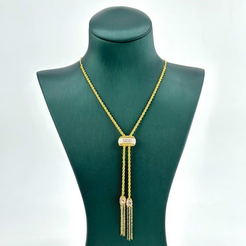 عقد بسلسال مبروم و تطعيمات من لون المينا ( 6.8 جرا...