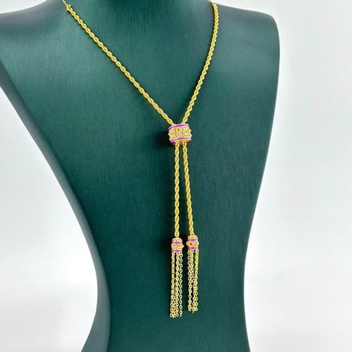 عقد بسلسال مبروم مطعّم بالوان المينا ( 5.4 جرام -...