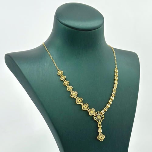 طقم ذهب على شكل وردة ( 10.0 جرام - عيار 21 - SE007...