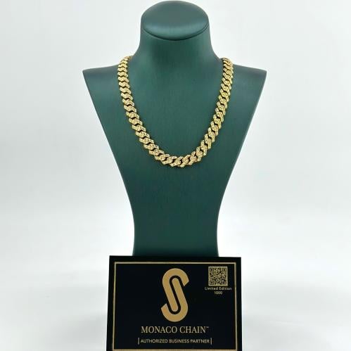 عقد ذهب فخم بتصميم موناكو الماسى ( عيار 21 - 23.5...
