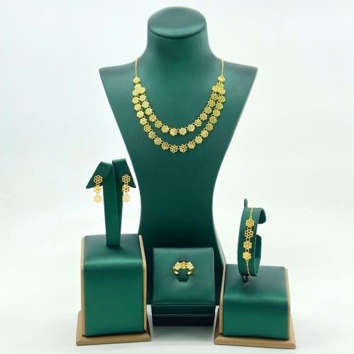 طقم ذهب دورين على شكل ورود كلاسيك ( 15.4 جرام - عي...