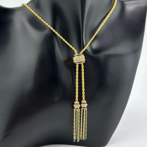 عقد دائري بسلسال مبروم مطعّم بالوان المينا ( 5.6 ج...