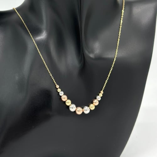 عقد كرات مكس من الذهب ( 2.1 جرام - عيار 18 - NE103...