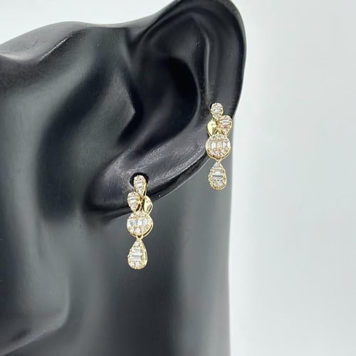 طقم الدمعة ذهب أصفر تصميم الماس ( 11.6 جرام - عيار...