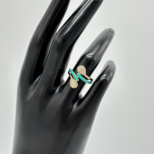 خاتم تصميم الماس مزيّن بالوان المينا ( 1.9 جرام -...