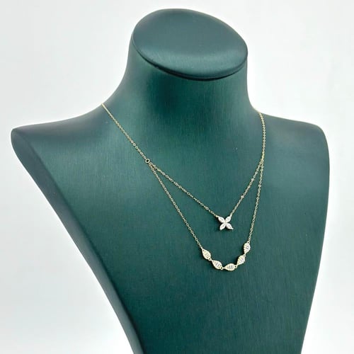 عقد ذهب ناعم دورين تصميم الماس ( 1.2 جرام - عيار 1...