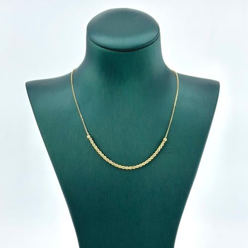 عقد بسلسال مبروم و مطعّم بكرات الليزر ( 1.5 جرام -...