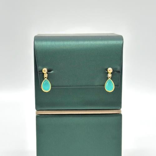 حلق على شكل دمعة ( 1.6 جرام - عيار 21 - EA0166 )