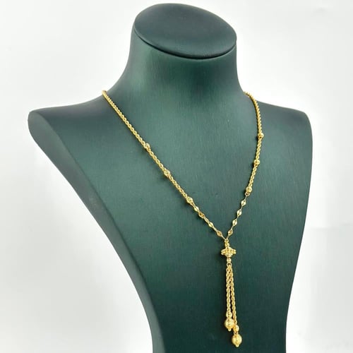 عقد ذهب مع كور لليزر بسلسال مبروم ( 5.1 جرام- عيار...