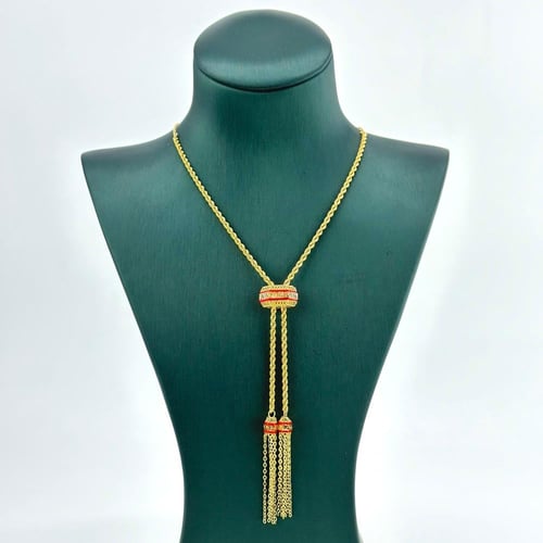 عقد بسلسال مبروم و تطعيمات من لون المينا ( 6.8 جرا...