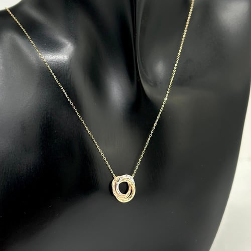 عقد تصميم ايطالي مطعّم بفص الزريكون ( 1.0 جرام - ع...