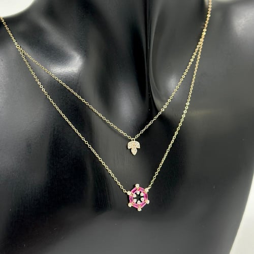 عقد دورين تصميم ألماس ( 1.0 جرام - عيار 18 - NE082...