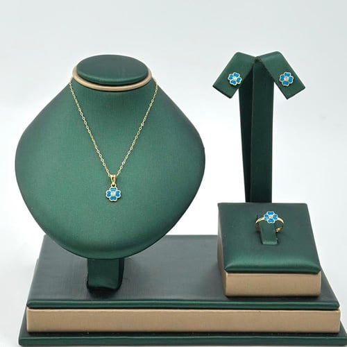 نصف طقم ذهب أطفال على شكل وردة ( 2.0 جرام - عيار 1...