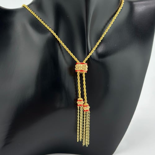 عقد دائري بسلسال مبروم مطعّم بالوان المينا ( 5.6 ج...