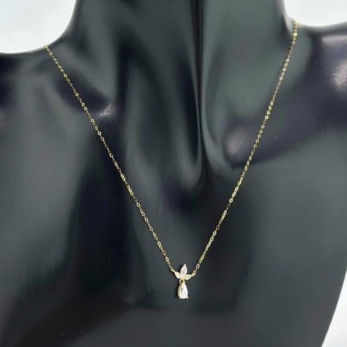 عقد ذهب ناعم على شكل دمعة ( 0.4 جرام - عيار 18 - N...