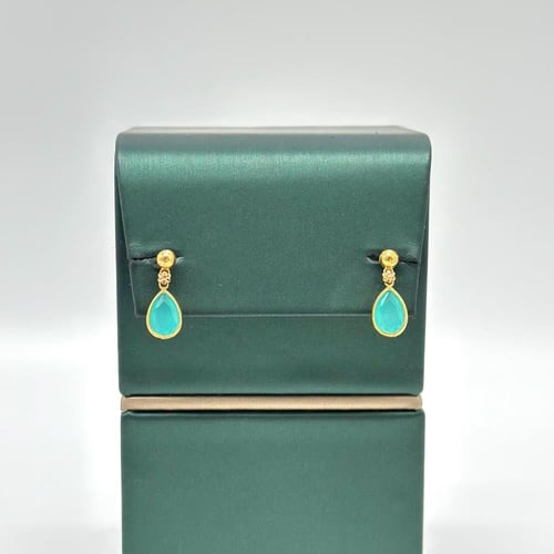 حلق على شكل دمعة ( 1.6 جرام - عيار 21 - EA0166 )