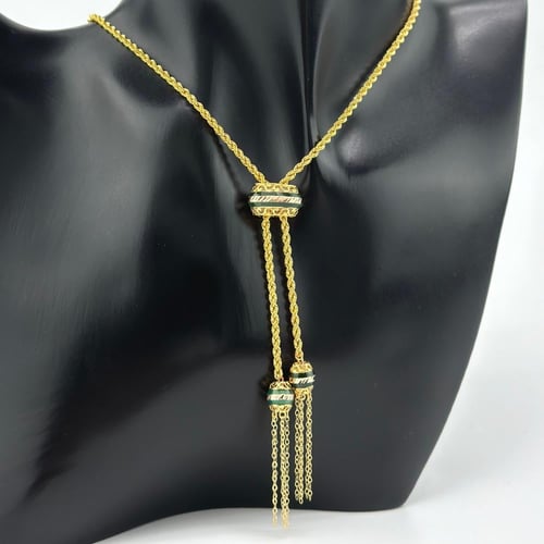 عقد متحرك بسلسال مبروم و الوان المينا ( 6.6 جرام -...