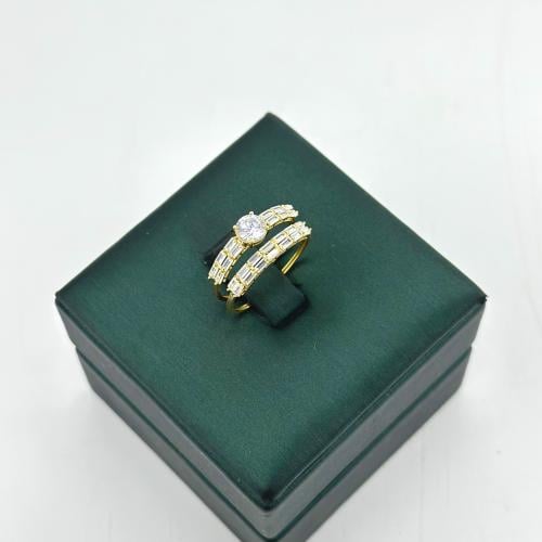 خاتم توينز ذهب ناعم بقصات الماركيز ( 2.0 جرام - عي...