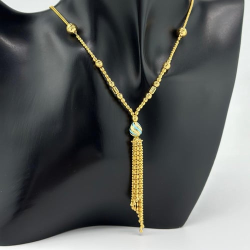 عقد كرات الذهب بتطعيمات من الوان المينا ( 12.0 جرا...