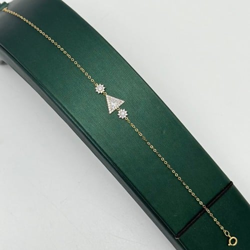 سوارة تصميم الماس شكل مثلث ( 1.0 جرام - عيار 18 -...