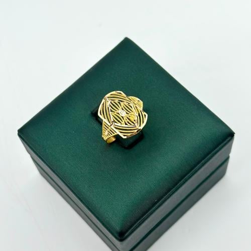 خاتم منقوش بشكل هندسي ( 1.4 جرام - عيار 21 - RI047...