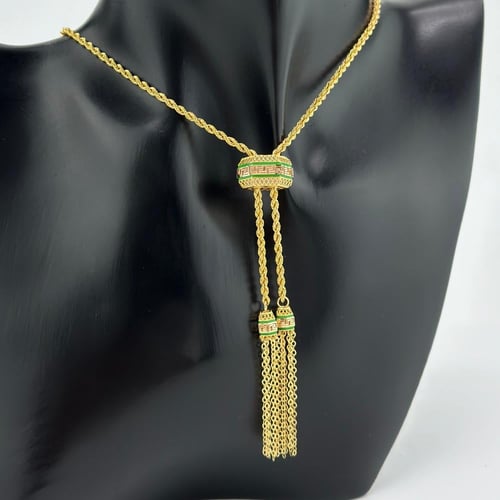 عقد بسلسال مبروم و تطعيمات من لون المينا ( 6.8 جرا...