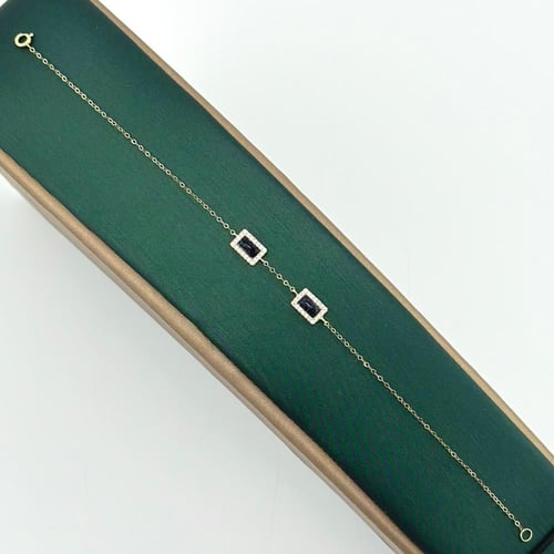 سوارة تصميم الماس بتصميم انيق شكل مستطيل ( 0.7 جرا...