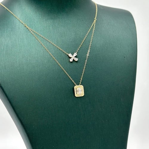 عقد ناعم دورين تصميم الماس ( 1.1 جرام - عيار 18 -...