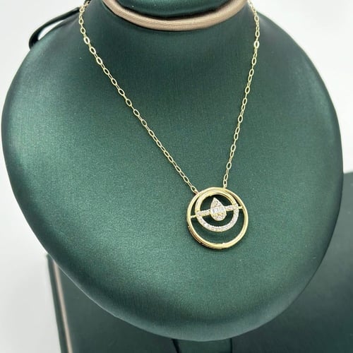 نصف طقم تصميم الماس على شكل دمعة ( 4.4 جرام - عيار...