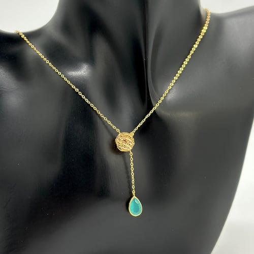 عقد الدمعة تركواز كلاسيك ( 1.9 جرام - عيار 21 - NE...