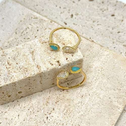 خاتم تصميم إيطالي على شكل دمعه ( 1.4 جرام - عيار 1...