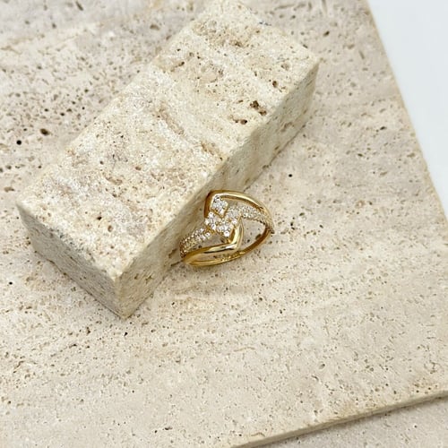 خاتم تصميم الماس ( 1.9 جرام - عيار 18 - RI0372 )