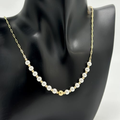 عقد لولو بسلسال جنزير ناعم مع كور الليز ( 2.5 جرام...