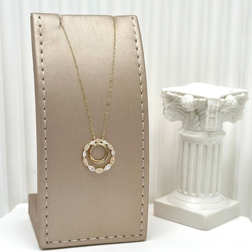 عقد ناعم بناتي تصميم الماس ( 1.0 جرام - عيار 18 -...