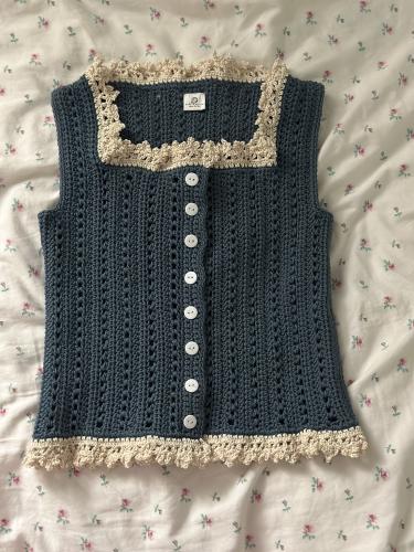 Lace Summer Top - Country Blue