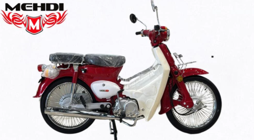 Motorcycle Mahi Dabb bike similar to Honda classic red color 110Cc