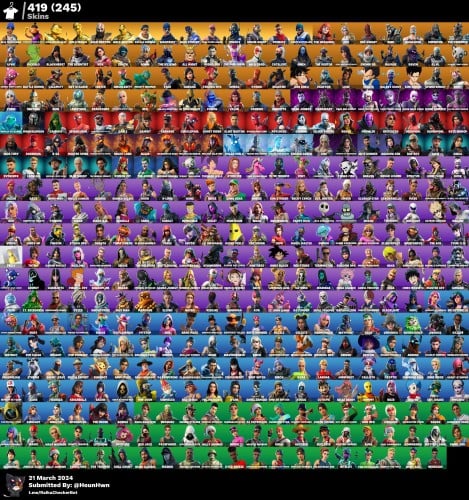 حساب ايبيك يحتوي على 419 سكن-229 بيكاكس-207رقصه-15...