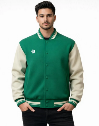 جاكيت رياضي رجالي – ستايل مدرسي عصري Green