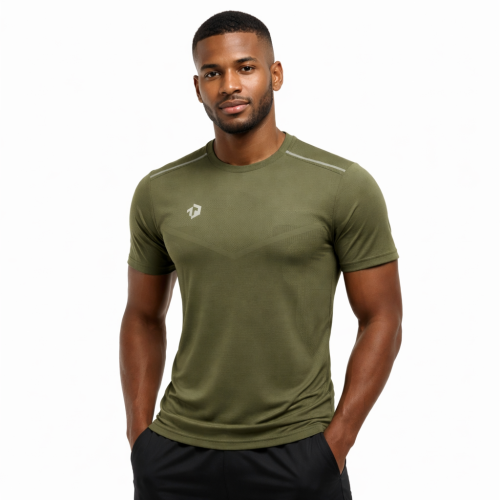 تيشيرت رياضي رجالي– مناسب للجيم واللبس اليومي Military green