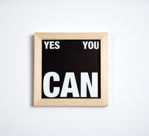 لوحة Yes You Can | إطار خشبي طبيعي | لوحة تحفيزية...