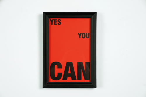 فريم Yes You Can بإطار أسود فاخر | لوحة تحفيزية جر...