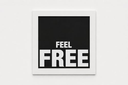 لوحة Feel Free | إطار أبيض مودرن | لوحة تحفيزية دي...