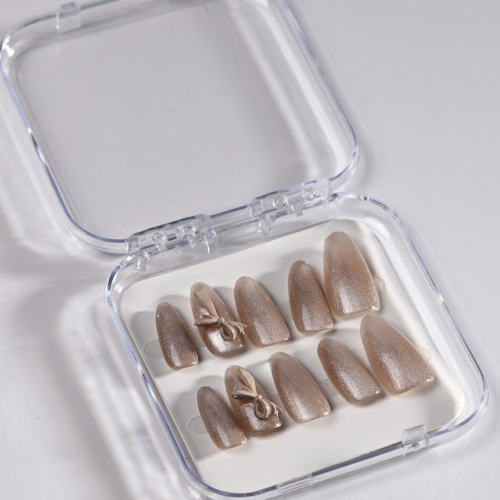 Trend Mocha Bow N29 Press-On Nails