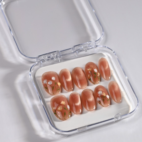 Trend Warm Nude Bloom N11 Press-On Nails