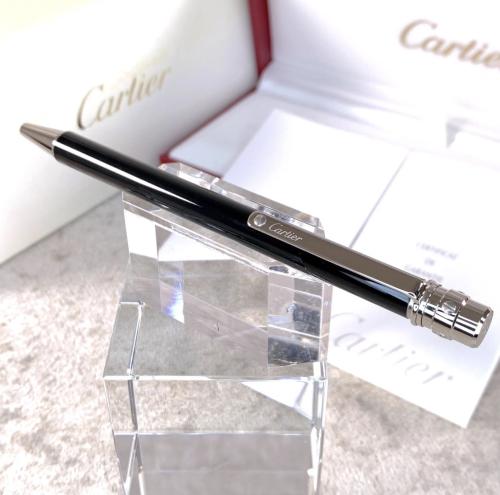 Cartier Santos Black Lacquer | قلم كارتيير سانتوس – بلاتيني – موثق 2001